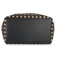 Christian Dior Beige Black Graphic Cannage Raffia Large Toujours Handbag stamp