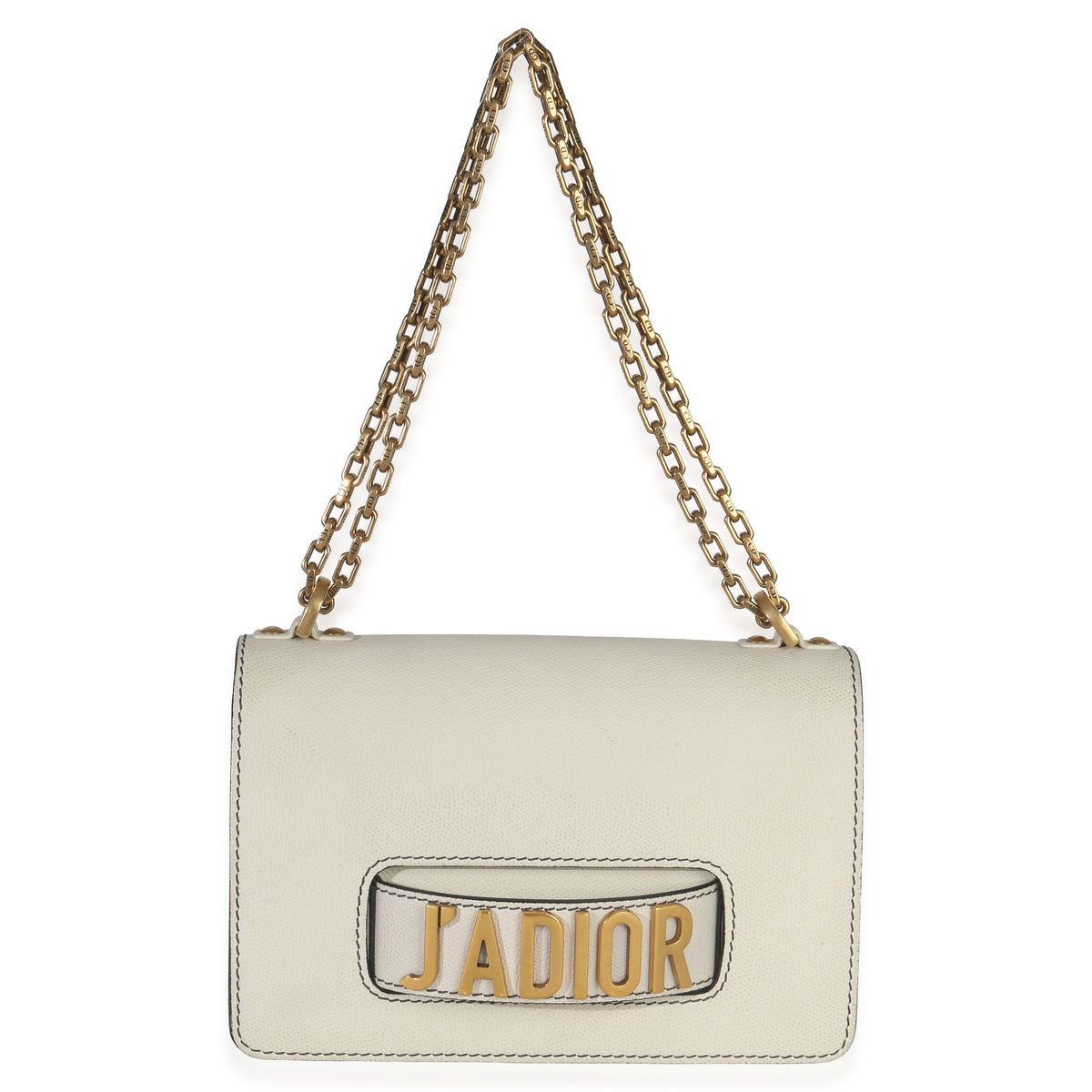Christian Dior Off White Grained Calfskin J'Adior Chain Flap Bag Handbag av