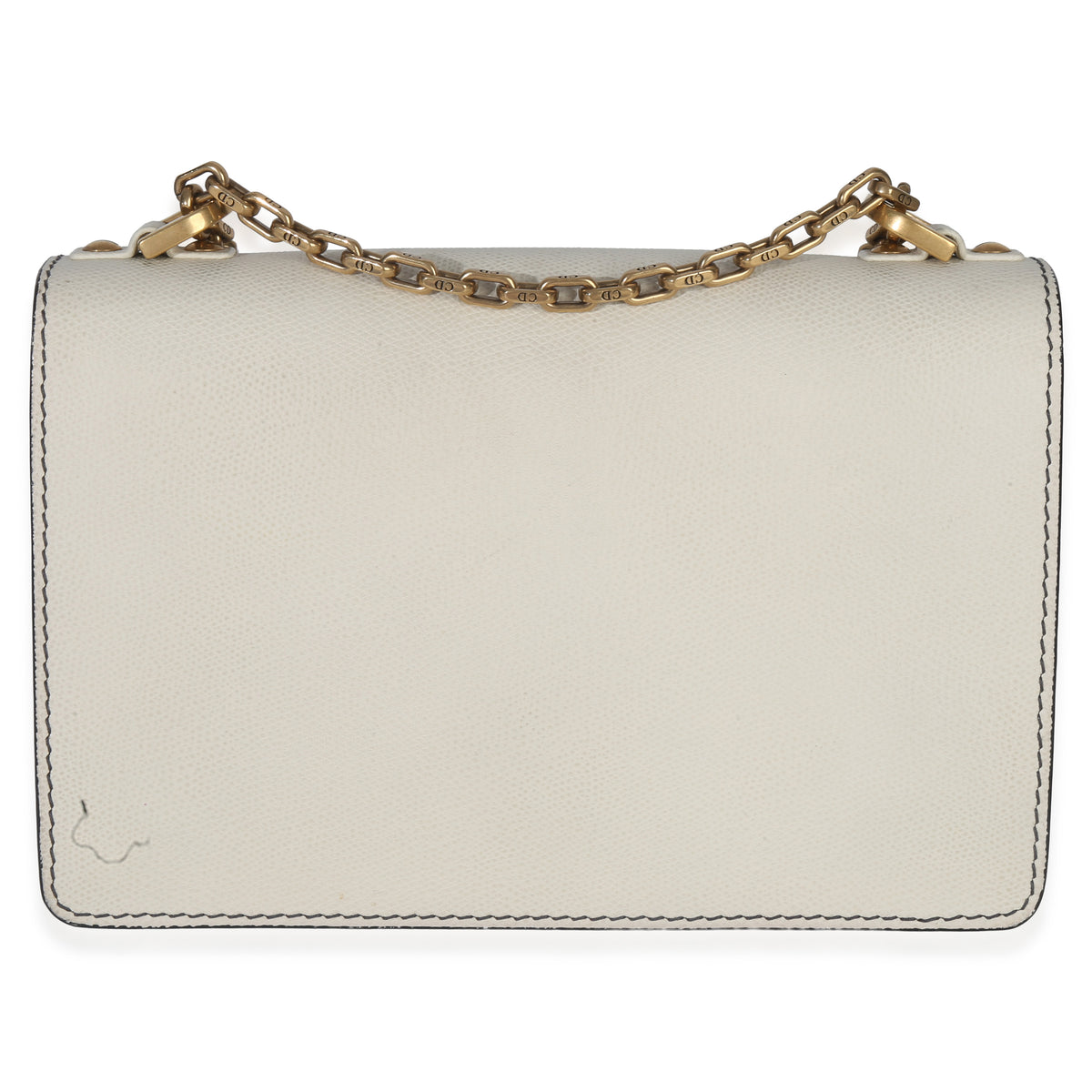 Christian Dior Off White Grained Calfskin J'Adior Chain Flap Bag Handbag bv