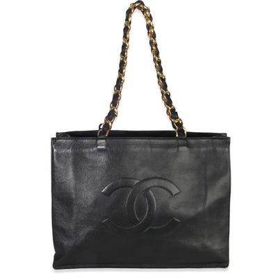 Vintage Black Lambskin CC Chain Tote