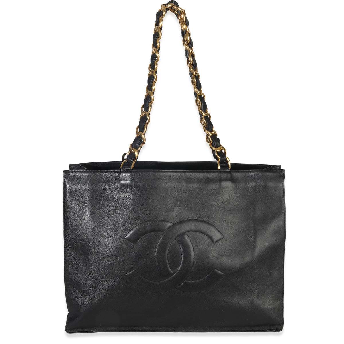 Vintage Black Lambskin CC Chain Tote