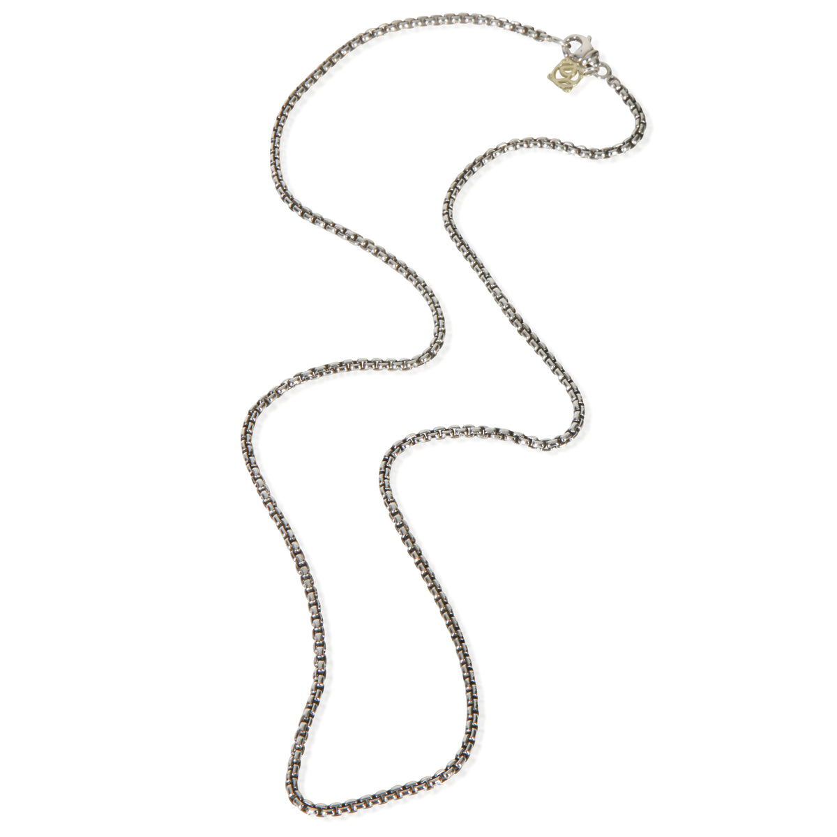David Yurman Sterling Silver  2.7mm Box Chain Necklace pv