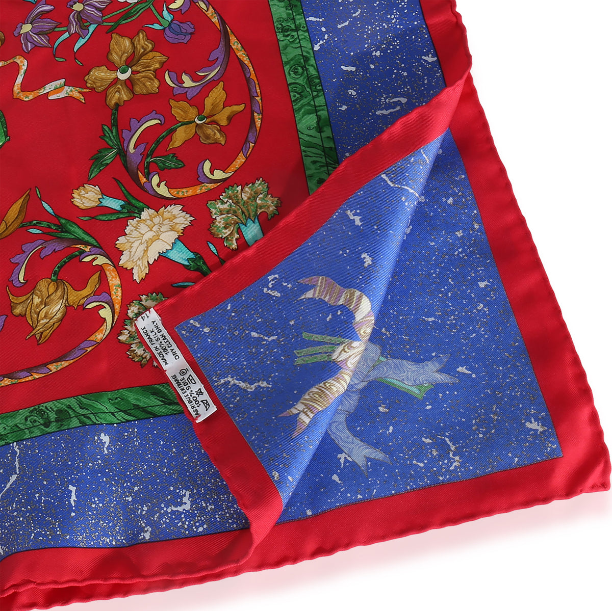 Hermès Red Silk Pierres d'Orient et d'Occident Scarf 90 bv
