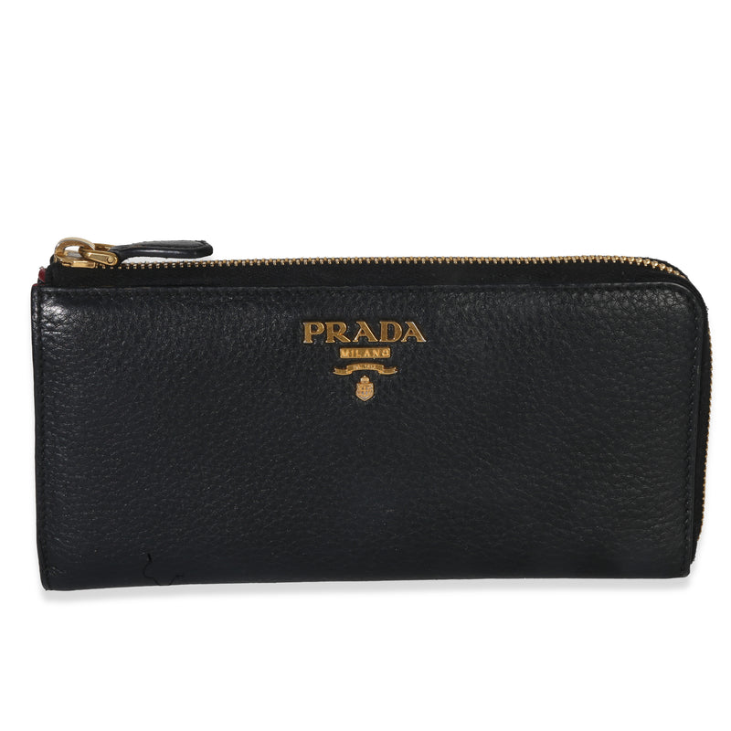 Prada Black Saffiano Large Travel Wallet Handbag id