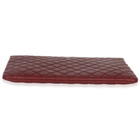 Chanel Red Quilted Caviar Large Classic O Case Handbag stamp