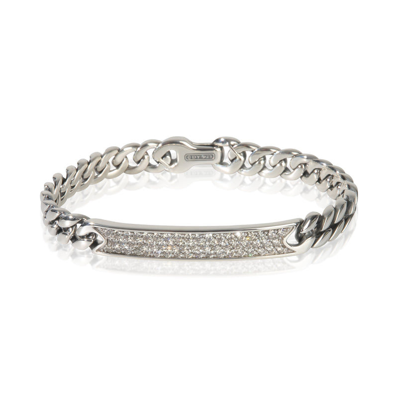 David Yurman Sterling Silver Diamond ID Bracelet fv