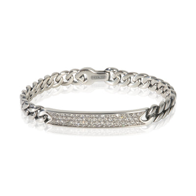 David Yurman Sterling Silver Diamond ID Bracelet fv