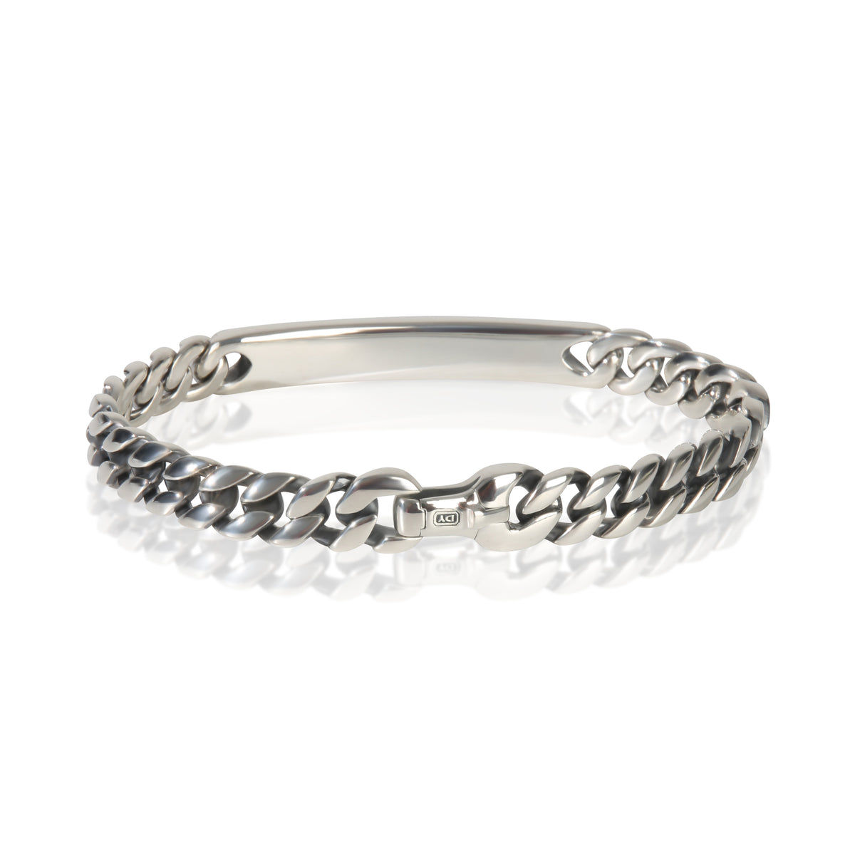 David Yurman Sterling Silver Diamond ID Bracelet pv