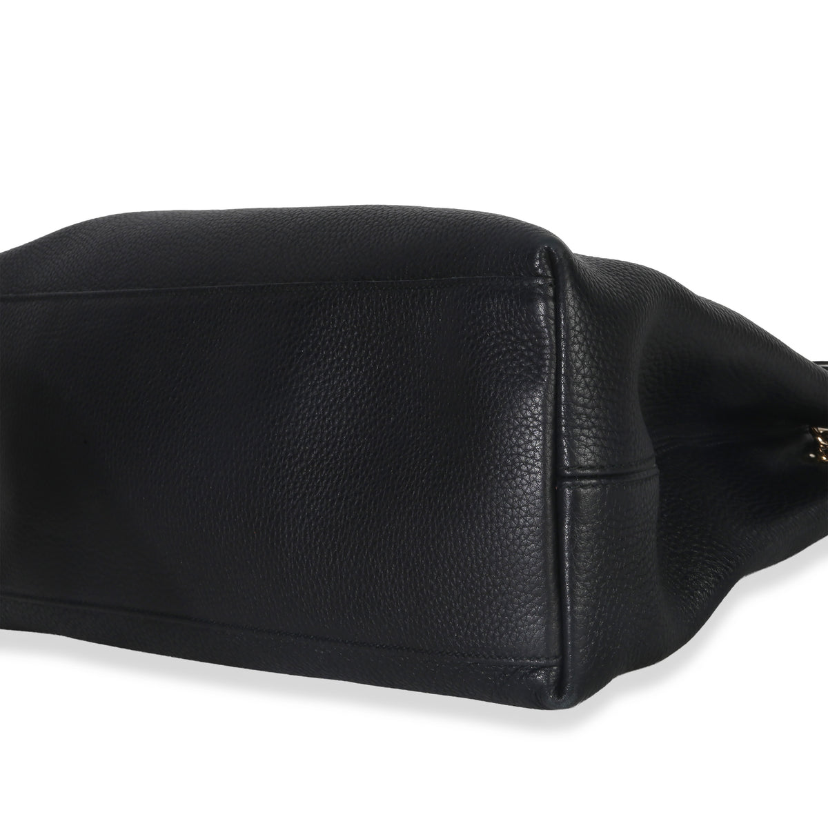 Gucci Black Pebbled Calfskin Medium Soho Chain Shoulder Bag Handbag box