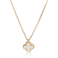 Van Cleef & Arpels Yellow Gold Mother Of Pearl Sweet Alhambra Pendent. fv
