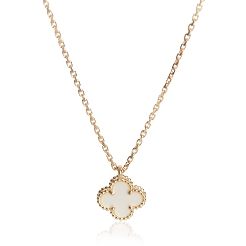 Van Cleef & Arpels Yellow Gold Mother Of Pearl Sweet Alhambra Single Earring fv