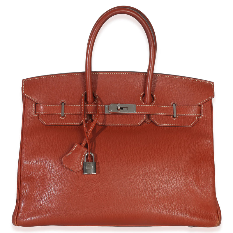 Hermès Brique Poitron Candy Epsom Birkin 35 PHW Handbag fv