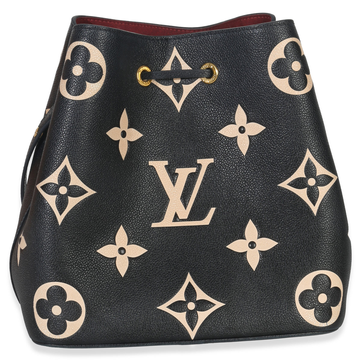 Louis Vuitton Black Beige Giant Monogram Empreinte NeoNoe MM Handbag bv