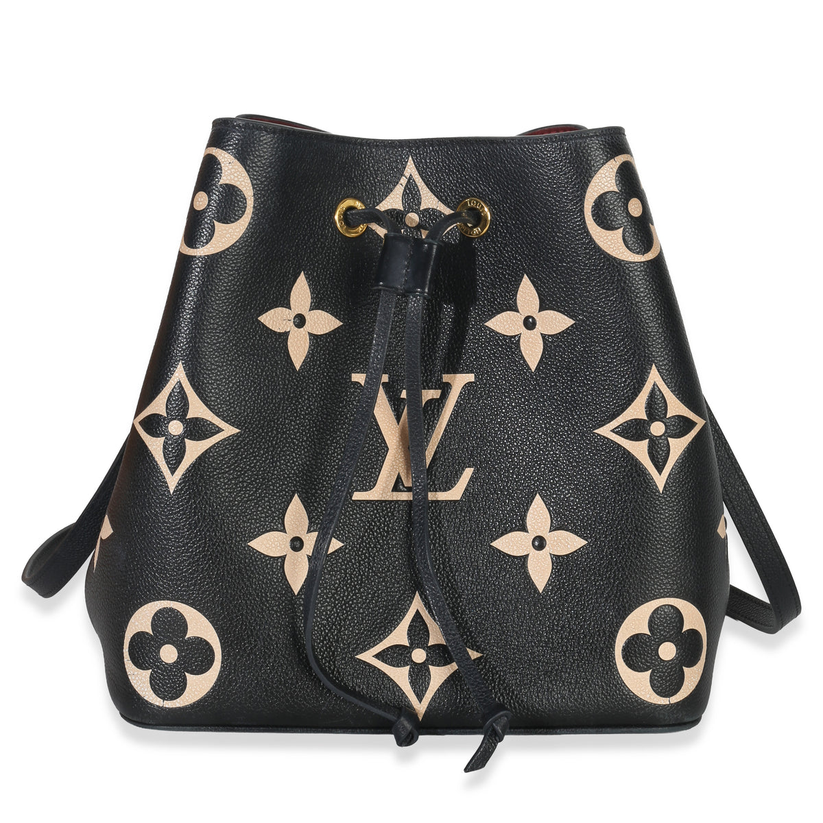Louis Vuitton Black Beige Giant Monogram Empreinte NeoNoe MM Handbag fv