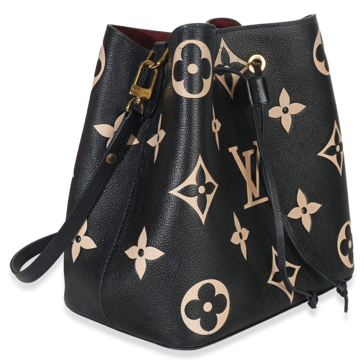 Louis Vuitton Black Beige Giant Monogram Empreinte NeoNoe MM Handbag pv