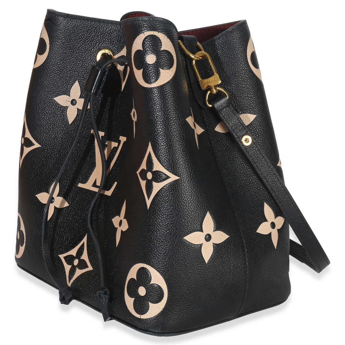 Louis Vuitton Black Beige Giant Monogram Empreinte NeoNoe MM Handbag sv