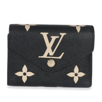 Louis Vuitton Black Beige Bicolor Giant Monogram Empreinte Victorine Wallet Handbag id