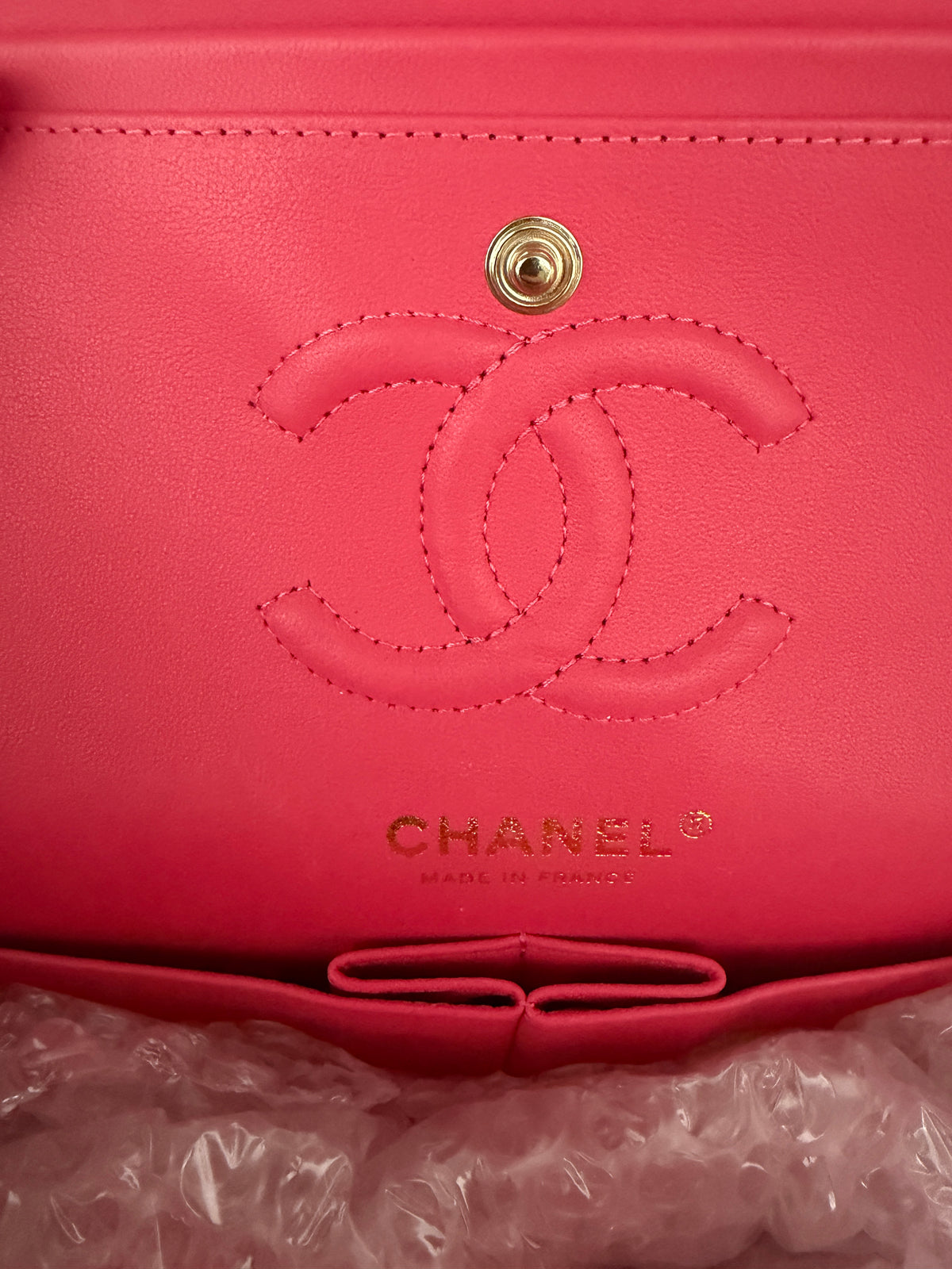 Chanel Pink Quilted Lambskin Small Classic Double Flap Bag Handbag ad2