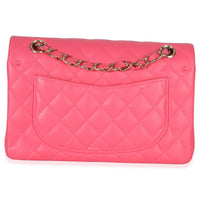 Chanel Pink Quilted Lambskin Small Classic Double Flap Bag Handbag bv
