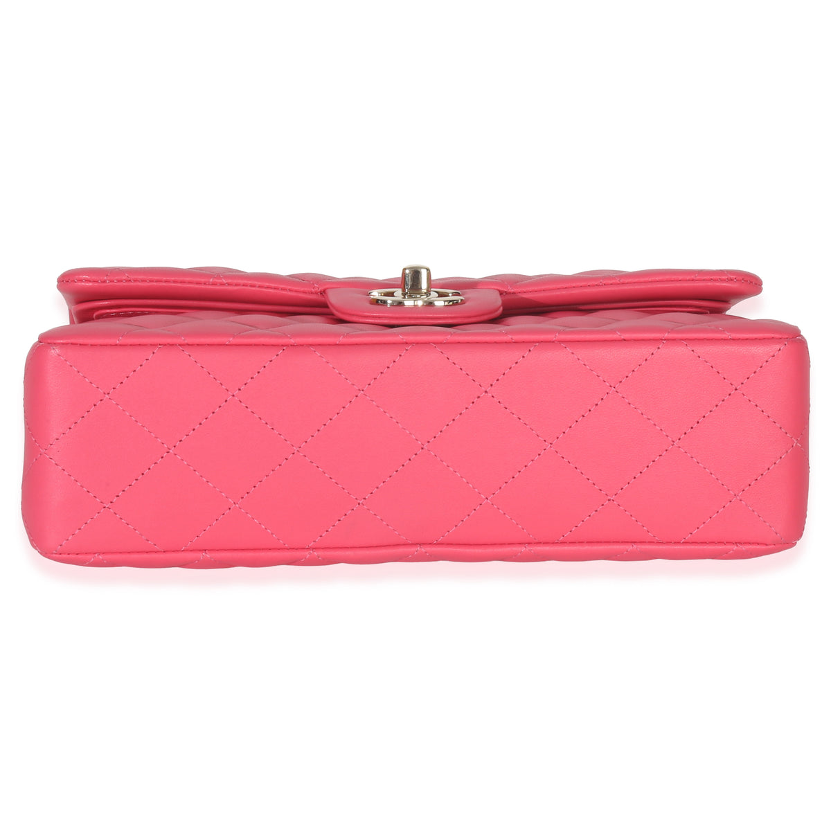 Chanel Pink Quilted Lambskin Small Classic Double Flap Bag Handbag stamp