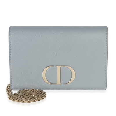 Christian Dior Blue Grained Calfskin 30 Montaigne 2 in 1 Pouch Handbag id