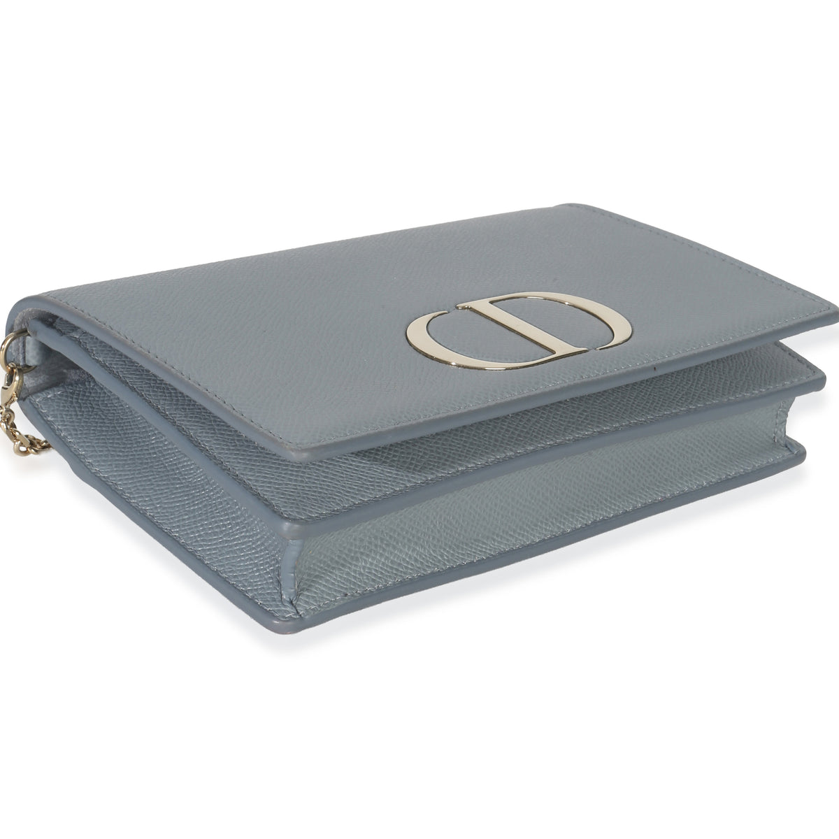 Christian Dior Blue Grained Calfskin 30 Montaigne 2 in 1 Pouch Handbag box