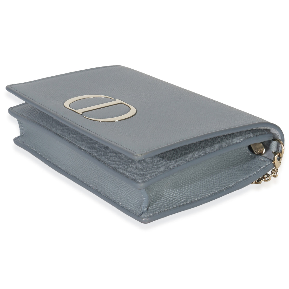Christian Dior Blue Grained Calfskin 30 Montaigne 2 in 1 Pouch Handbag clasp