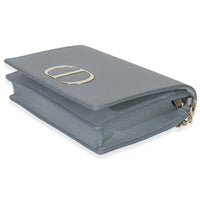 Christian Dior Blue Grained Calfskin 30 Montaigne 2 in 1 Pouch Handbag clasp