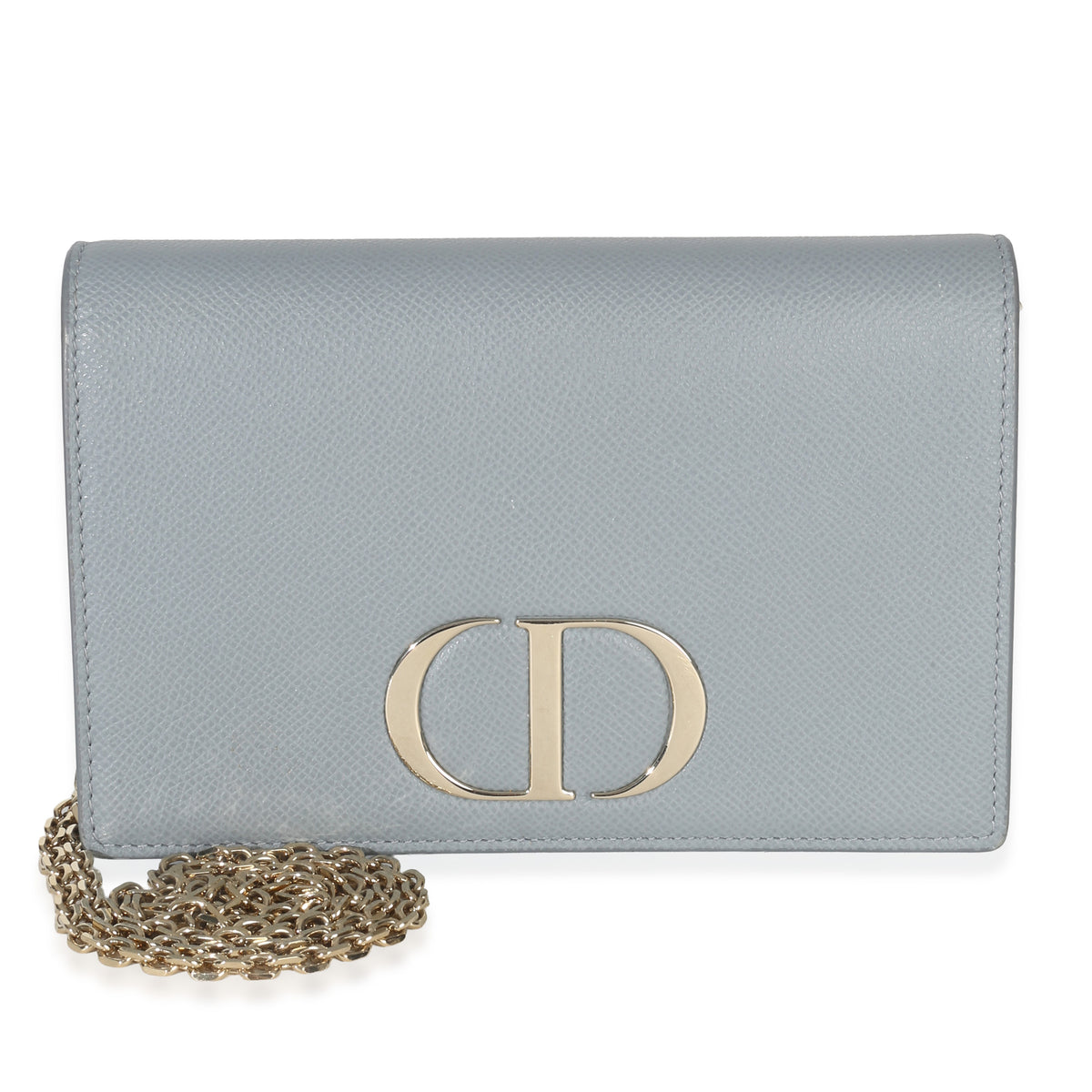 Christian Dior Blue Grained Calfskin 30 Montaigne 2 in 1 Pouch Handbag fv