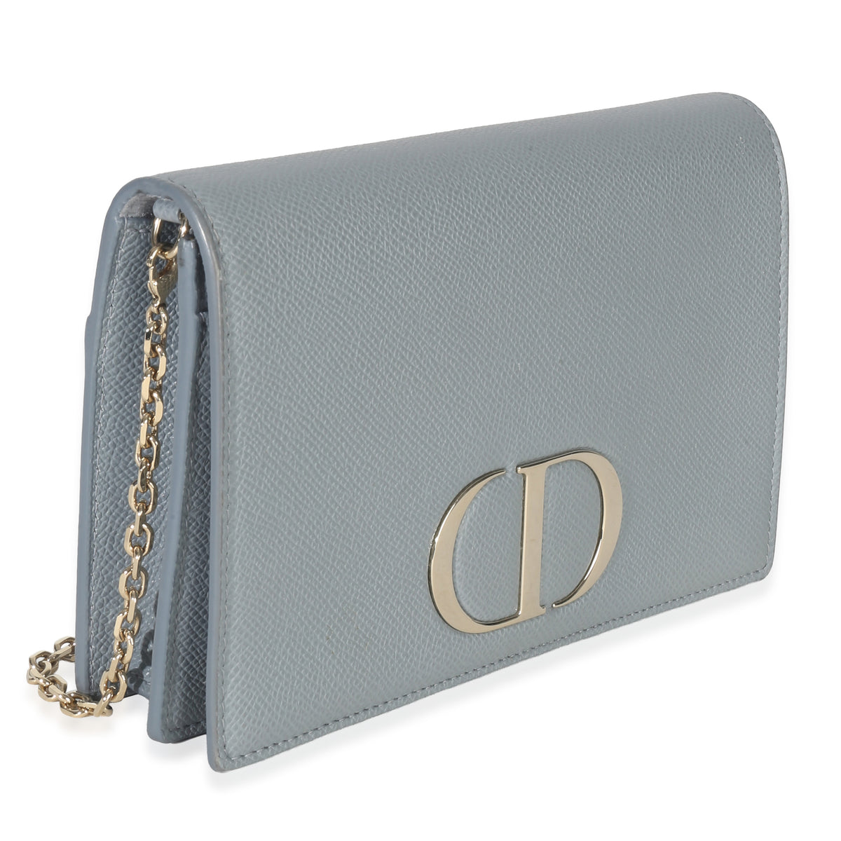 Christian Dior Blue Grained Calfskin 30 Montaigne 2 in 1 Pouch Handbag pv