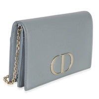 Christian Dior Blue Grained Calfskin 30 Montaigne 2 in 1 Pouch Handbag pv