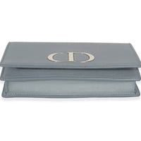 Christian Dior Blue Grained Calfskin 30 Montaigne 2 in 1 Pouch Handbag stamp