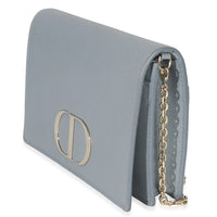 Christian Dior Blue Grained Calfskin 30 Montaigne 2 in 1 Pouch Handbag sv