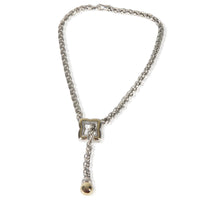 David Yurman Yellow Gold & Sterling Silver  Quatrefoil Lariat Necklace pv