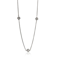 David Yurman Sterling Silver Diamond Infinity Station Necklace fv