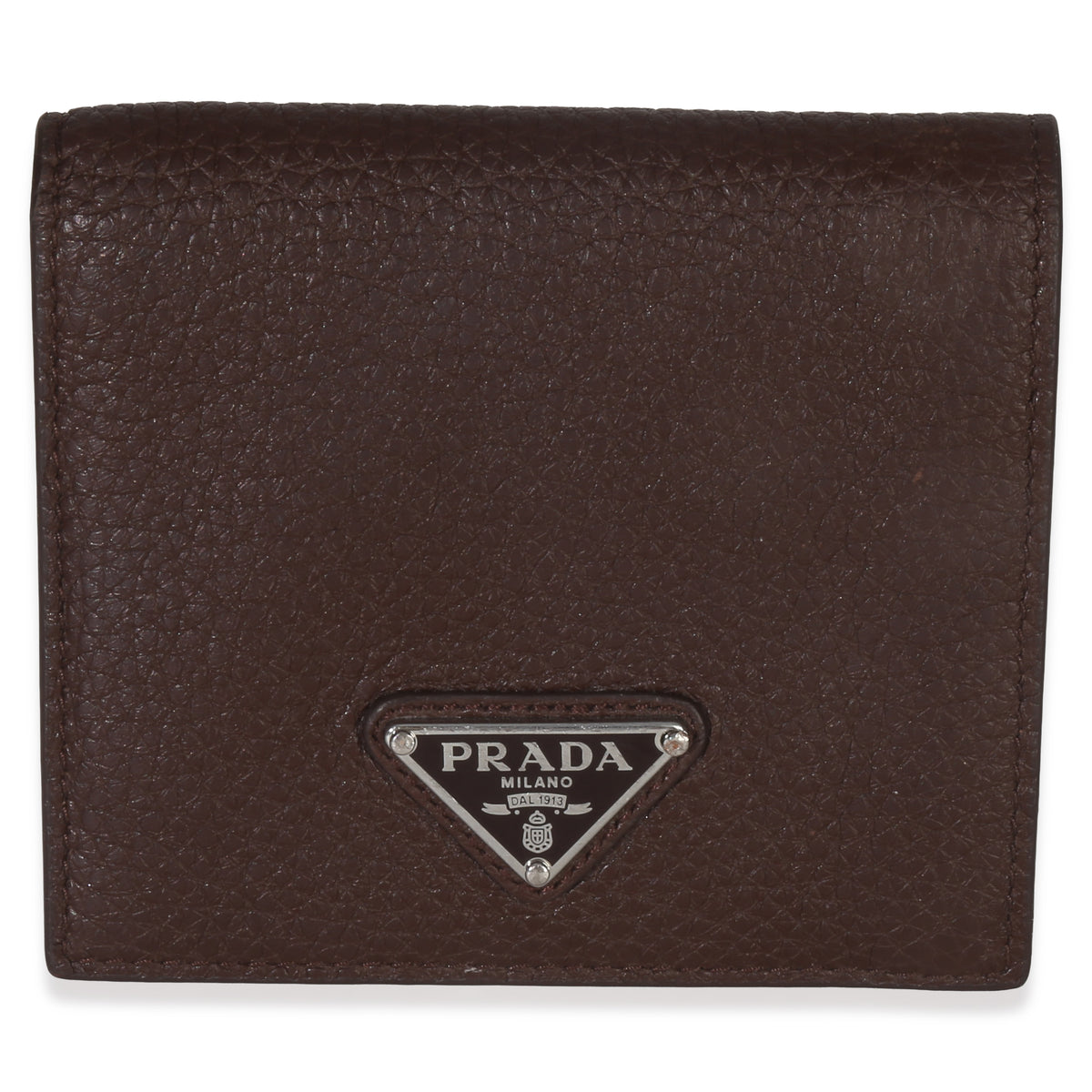 Prada Brown Saffiano Sienna Bi Fold Wallet Wallet fv