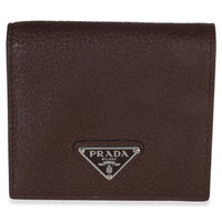 Prada Brown Saffiano Sienna Bi Fold Wallet Wallet fv