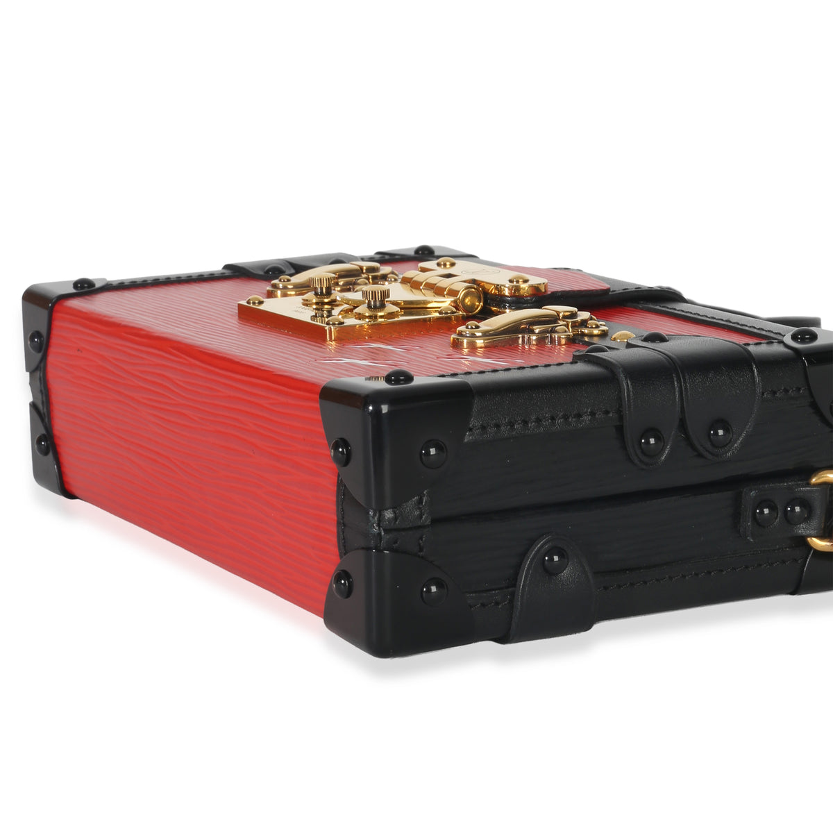 Louis Vuitton Red Black Epi Petite Malle Handbag box