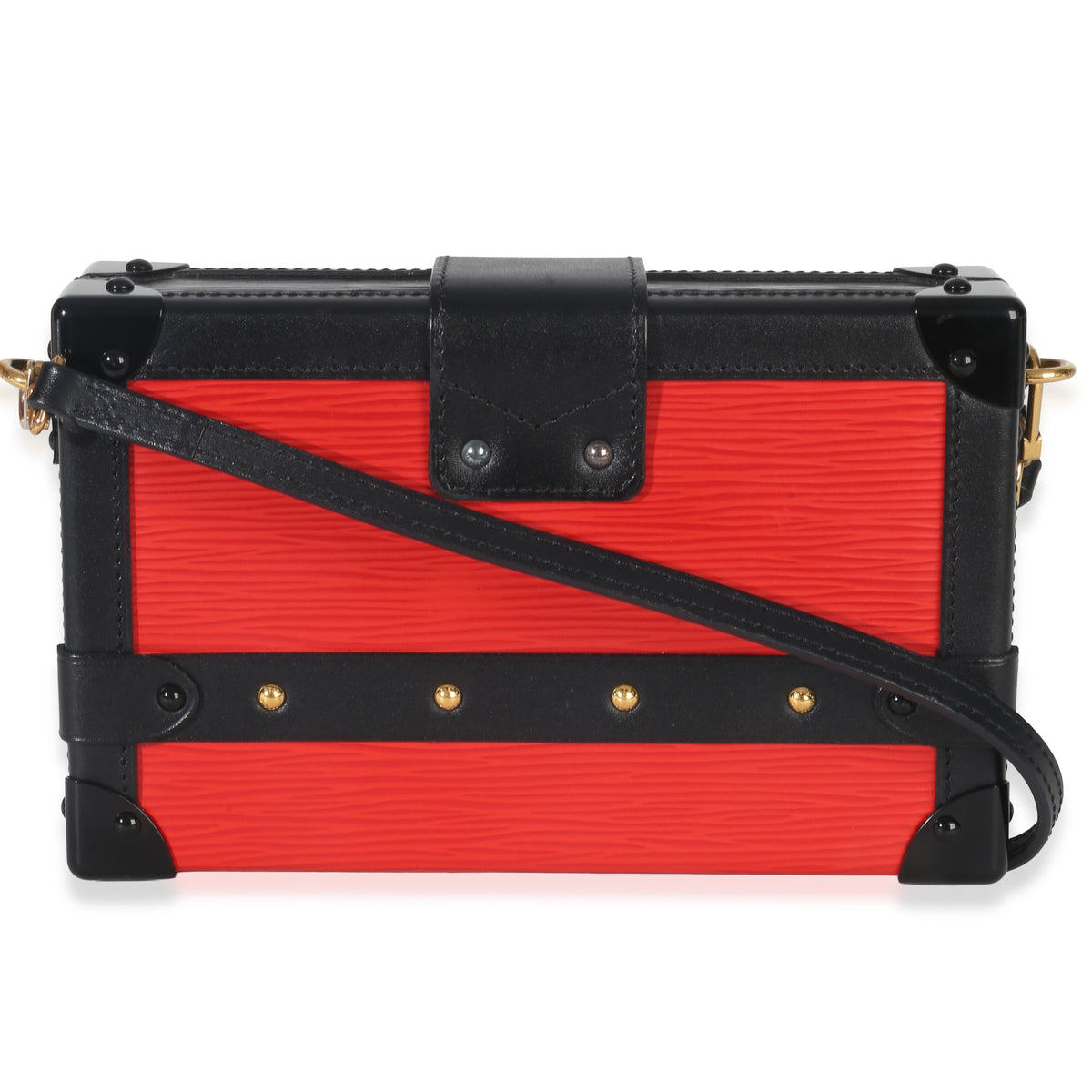 Louis Vuitton Red Black Epi Petite Malle Handbag bv