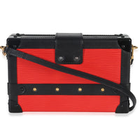Louis Vuitton Red Black Epi Petite Malle Handbag bv