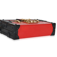 Louis Vuitton Red Black Epi Petite Malle Handbag clasp