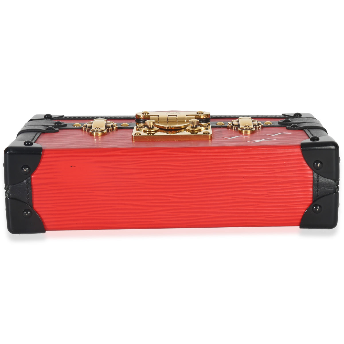 Louis Vuitton Red Black Epi Petite Malle Handbag stamp
