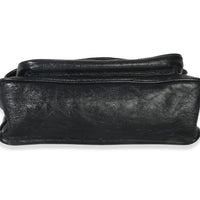 Saint Laurent Black Crinkled Calfskin Matelasse Medium Niki Chain Satchel Handbag stamp