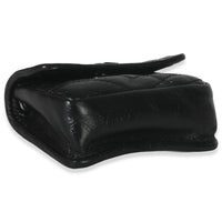 Saint Laurent Black Crinkled Calfskin Matelasse Micro Niki Airpods Case Handbag clasp