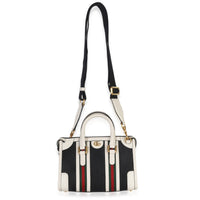 Gucci Black White Canvas Mini Double G Top Handle Bag Handbag av