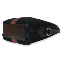 Gucci Black Suede Patent Web Small Ophidia Dome Bag Handbag box