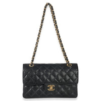 Chanel Vintage 24k Black Quilted Caviar Small Classic Double Flap Bag Handbag av