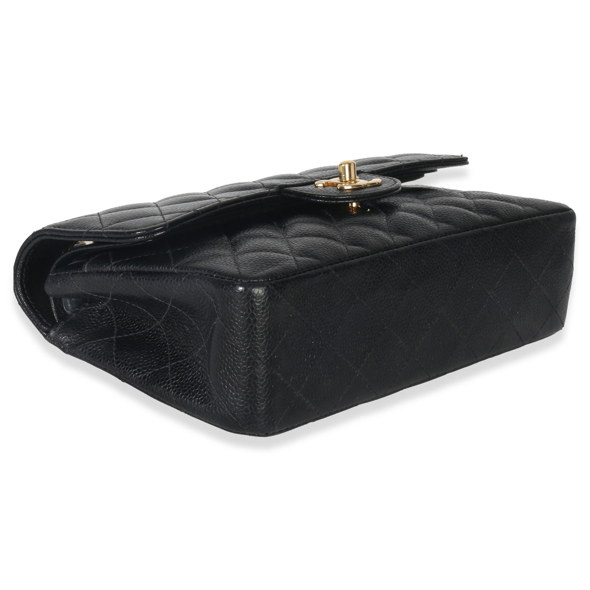 Chanel Vintage 24k Black Quilted Caviar Small Classic Double Flap Bag Handbag box