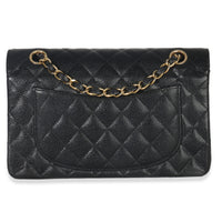 Chanel Vintage 24k Black Quilted Caviar Small Classic Double Flap Bag Handbag bv