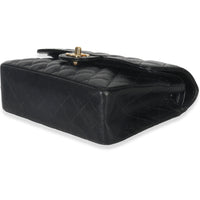 Chanel Vintage 24k Black Quilted Caviar Small Classic Double Flap Bag Handbag clasp
